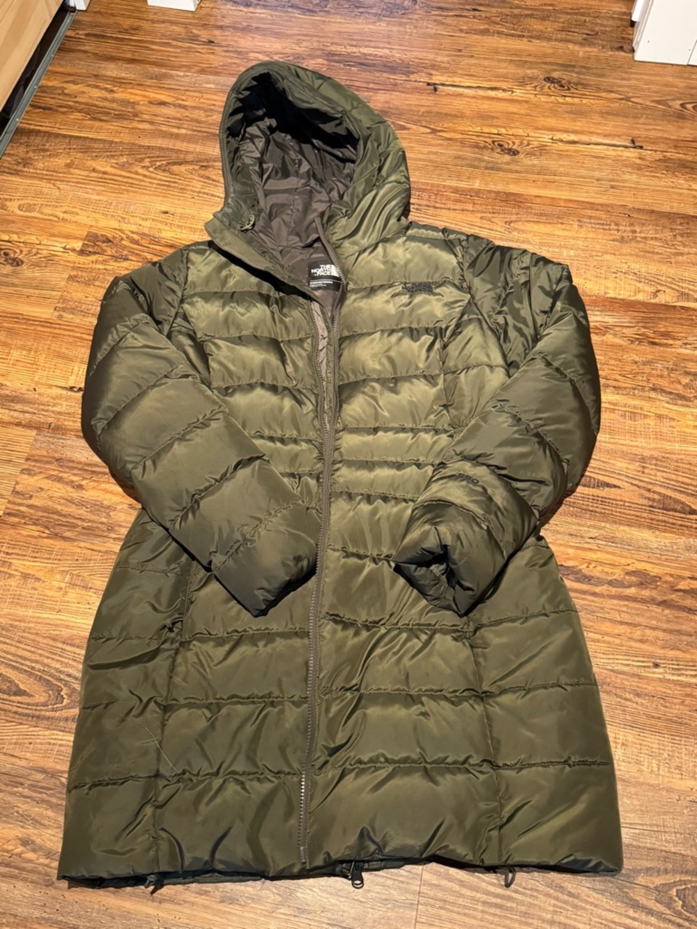 The North Face Women's Olive Green Puffer Parka with Hood